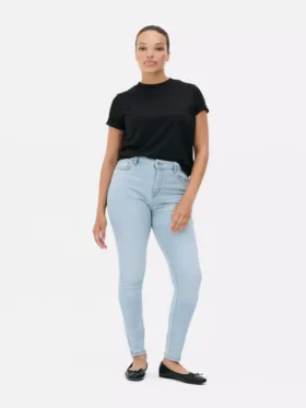 Blugi skinny cu talie înaltă