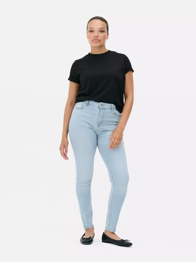 Blugi skinny cu talie înaltă Blugi skinny cu talie înaltă