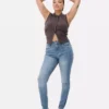 Blugi skinny cu talie înaltă Blugi skinny cu talie înaltă