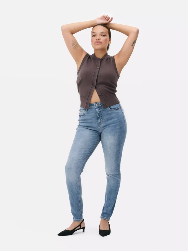 Blugi skinny cu talie înaltă Blugi skinny cu talie înaltă