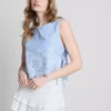Bluză cu broderie și legături laterale Bluză cu broderie și legături laterale
