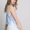Bluză cu broderie și legături laterale Bluză cu broderie și legături laterale