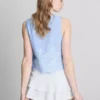 Bluză cu broderie și legături laterale Bluză cu broderie și legături laterale