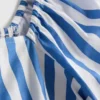 Bluză cu mâneci bufante în dungi și decolteu bardot Bluză cu mâneci bufante în dungi și decolteu bardot