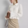 Bluză cu volane la tiv și peplum Bluză cu volane la tiv și peplum