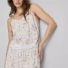 Bluză de pijama cu bretele și imprimeu floral Bluză de pijama cu bretele și imprimeu floral