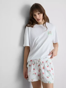 Bluză de pijama cu imprimeu grafic