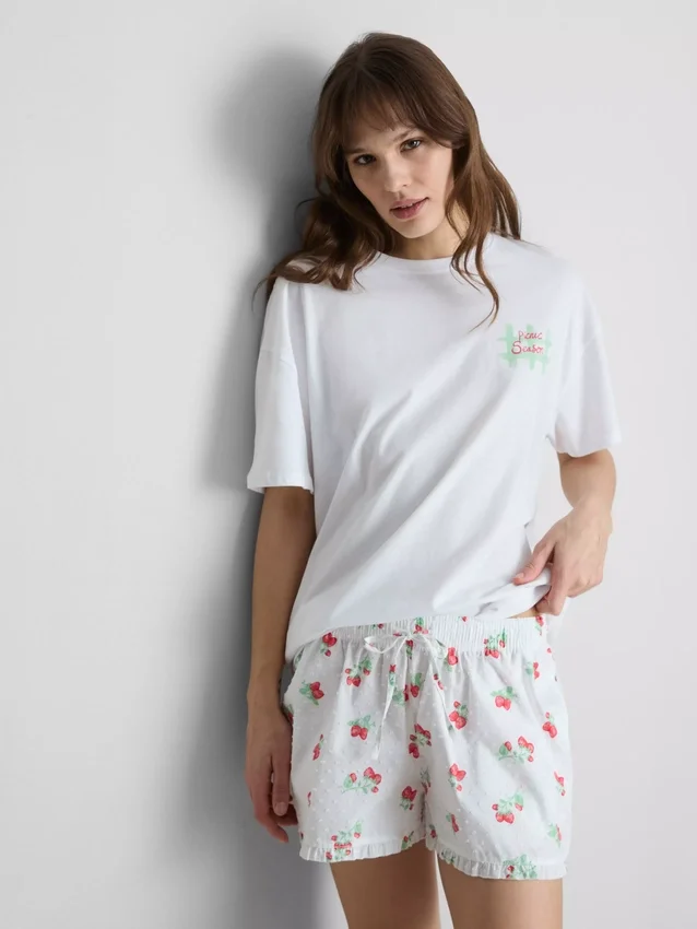Bluză de pijama cu imprimeu grafic Bluză de pijama cu imprimeu grafic