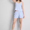 Bluză de pijama din bumbac cu dungi Bluză de pijama din bumbac cu dungi