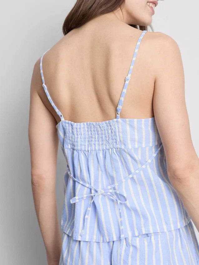 Bluză de pijama din bumbac cu dungi Bluză de pijama din bumbac cu dungi