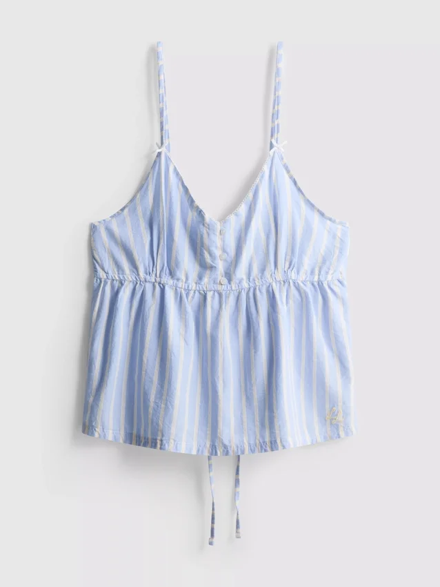 Bluză de pijama din bumbac cu dungi Bluză de pijama din bumbac cu dungi