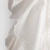Bluză din bumbac cu mâneci festonate și broderie Bluză din bumbac cu mâneci festonate și broderie