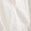 Bluză din bumbac cu mâneci festonate și broderie Bluză din bumbac cu mâneci festonate și broderie