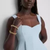 Bluză din crep cu decolteu în formă de inimă și peplum Bluză din crep cu decolteu în formă de inimă și peplum