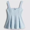 Bluză din crep cu decolteu în formă de inimă și peplum Bluză din crep cu decolteu în formă de inimă și peplum