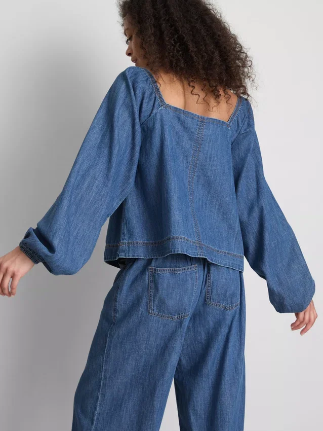 Bluză din denim cu mâneci bufante Paula Echevarría Bluză din denim cu mâneci bufante Paula Echevarría