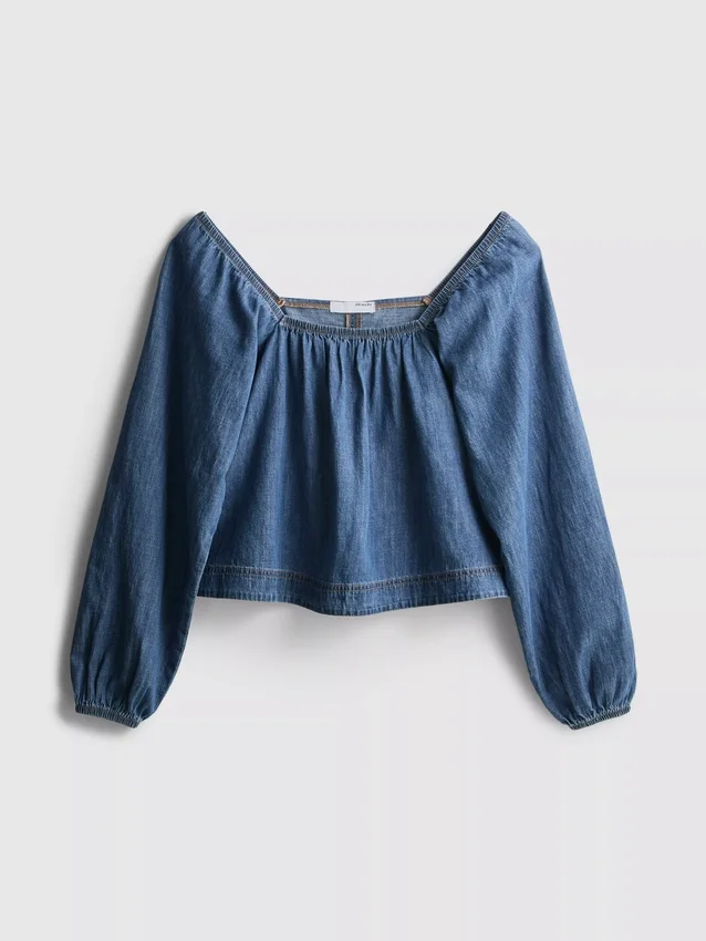 Bluză din denim cu mâneci bufante Paula Echevarría Bluză din denim cu mâneci bufante Paula Echevarría