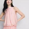 Bluza drapată cu gât halter și aerisire „The Edit” Bluza drapată cu gât halter și aerisire „The Edit”