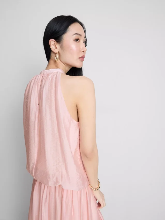 Bluza drapată cu gât halter și aerisire „The Edit” Bluza drapată cu gât halter și aerisire „The Edit”