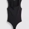 Body fără cusături cu guler pătrat Body fără cusături cu guler pătrat