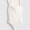Body fără cusături cu guler pătrat Body fără cusături cu guler pătrat