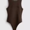 Body fără mâneci cu inserție din plasă Body fără mâneci cu inserție din plasă