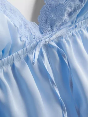 Bralette de mireasă din satin și dantelă, tip babydoll