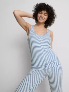 Cami de pijamale cu dungi și nervuri „Love to Lounge”