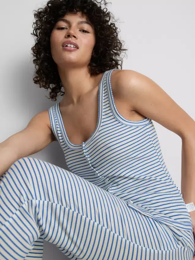 Cami de pijamale cu dungi și nervuri „Love to Lounge” Cami de pijamale cu dungi și nervuri „Love to Lounge”