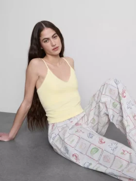 Cami de pijamale cu model Pointelle