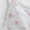 Cami de pijamale din bumbac Dobby cu imprimeu floral