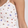 Camisol de pijamale cu model fluture și nervuri
