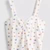 Camisol de pijamale cu model fluture și nervuri