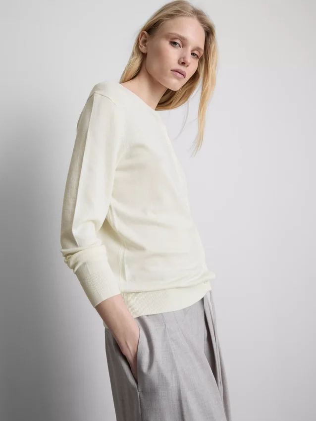 Cardigan esențial cu guler rotund Cardigan esențial cu guler rotund