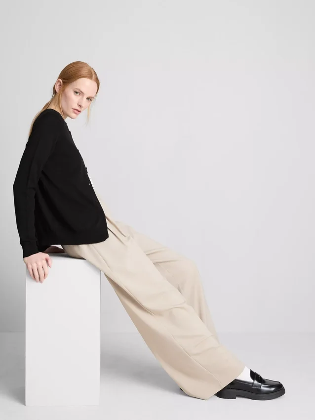 Cardigan esențial cu guler rotund Cardigan esențial cu guler rotund