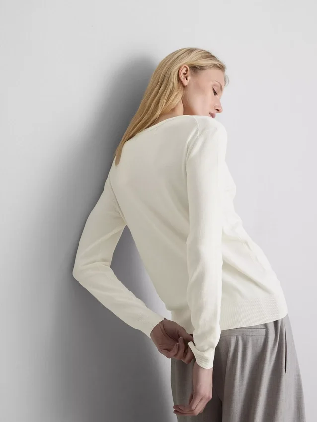Cardigan esențial cu guler rotund Cardigan esențial cu guler rotund