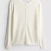 Cardigan esențial cu guler rotund Cardigan esențial cu guler rotund