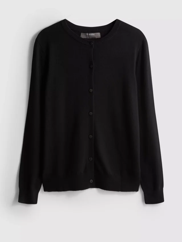 Cardigan esențial cu guler rotund Cardigan esențial cu guler rotund