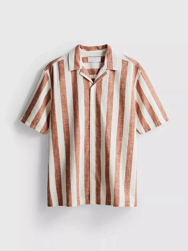 Cămășă cu guler reversibil în dungi Cămășă cu guler reversibil în dungi