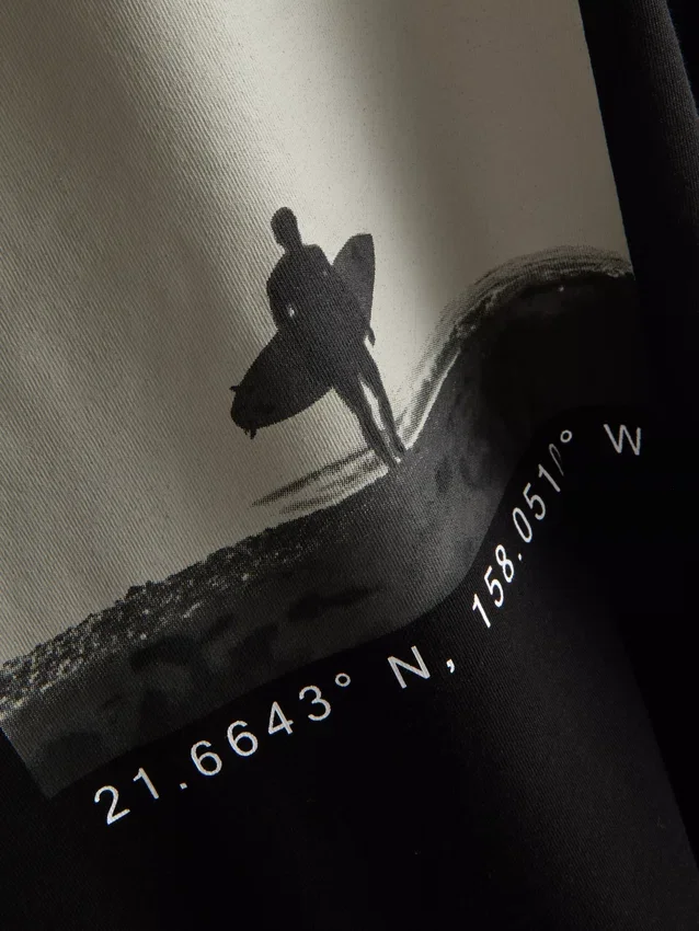 Cămășă cu imprimeu fotografic cu surfer Cămășă cu imprimeu fotografic cu surfer