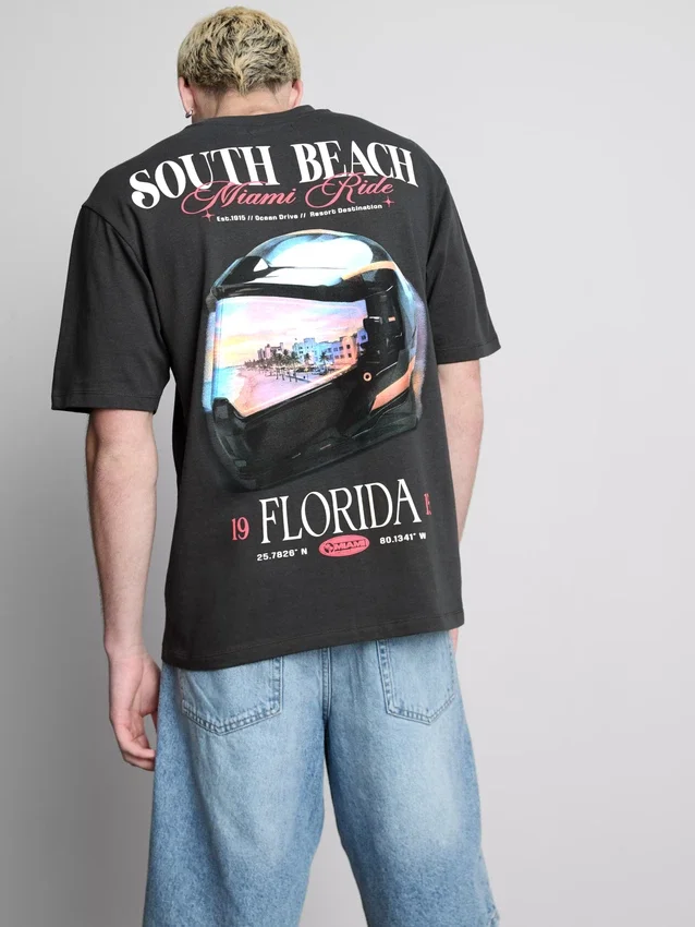 Cămășă cu imprimeu grafic Miami Cămășă cu imprimeu grafic Miami