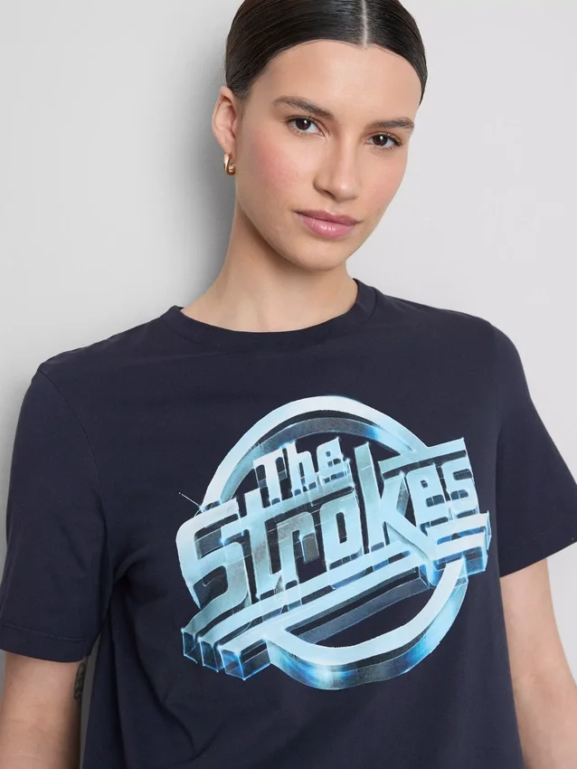 Cămășă cu imprimeu grafic „The Strokes“ Cămășă cu imprimeu grafic „The Strokes“