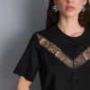 Cămășă cu inserție din dantelă Cămășă cu inserție din dantelă