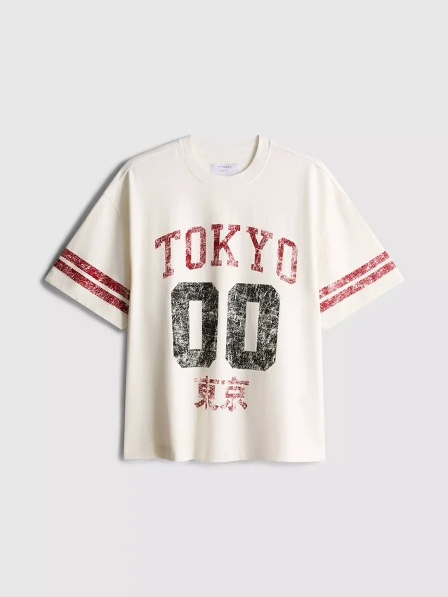Cămășă cu mâneci scurte și imprimeu în stil „distressed” din Tokyo Cămășă cu mâneci scurte și imprimeu în stil „distressed” din Tokyo