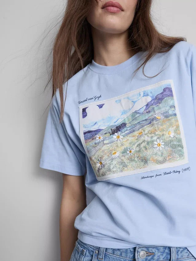 Cămășă din bumbac cu peisaj artistic de Vincent van Gogh Cămășă din bumbac cu peisaj artistic de Vincent van Gogh
