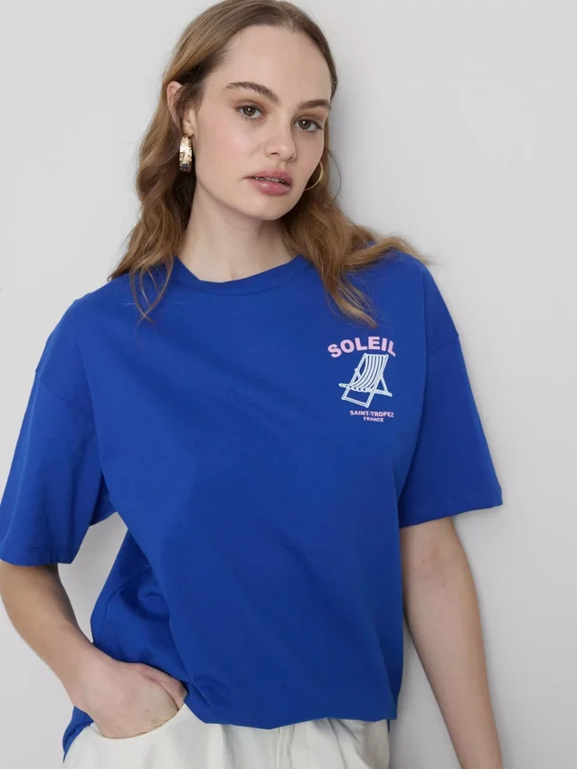 Cămășă oversized cu imprimeu „Soleil” Cămășă oversized cu imprimeu „Soleil”