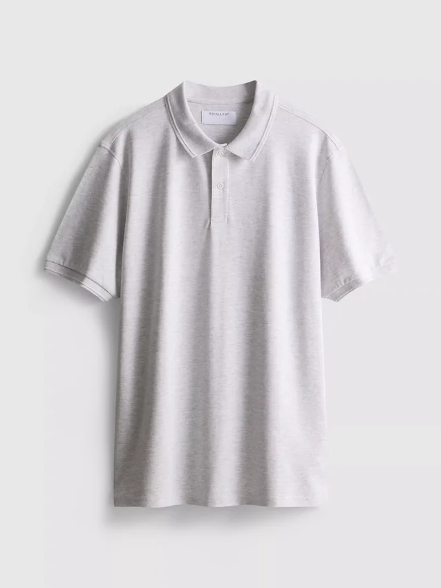 Cămășă polo din bumbac melanj Cămășă polo din bumbac melanj