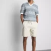 Cămășă polo din tricot cu dungi texturate