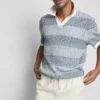 Cămășă polo din tricot cu dungi texturate