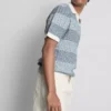Cămășă polo din tricot cu dungi texturate